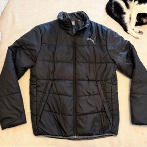 Puma Men's Black Puffer Jacket Size L